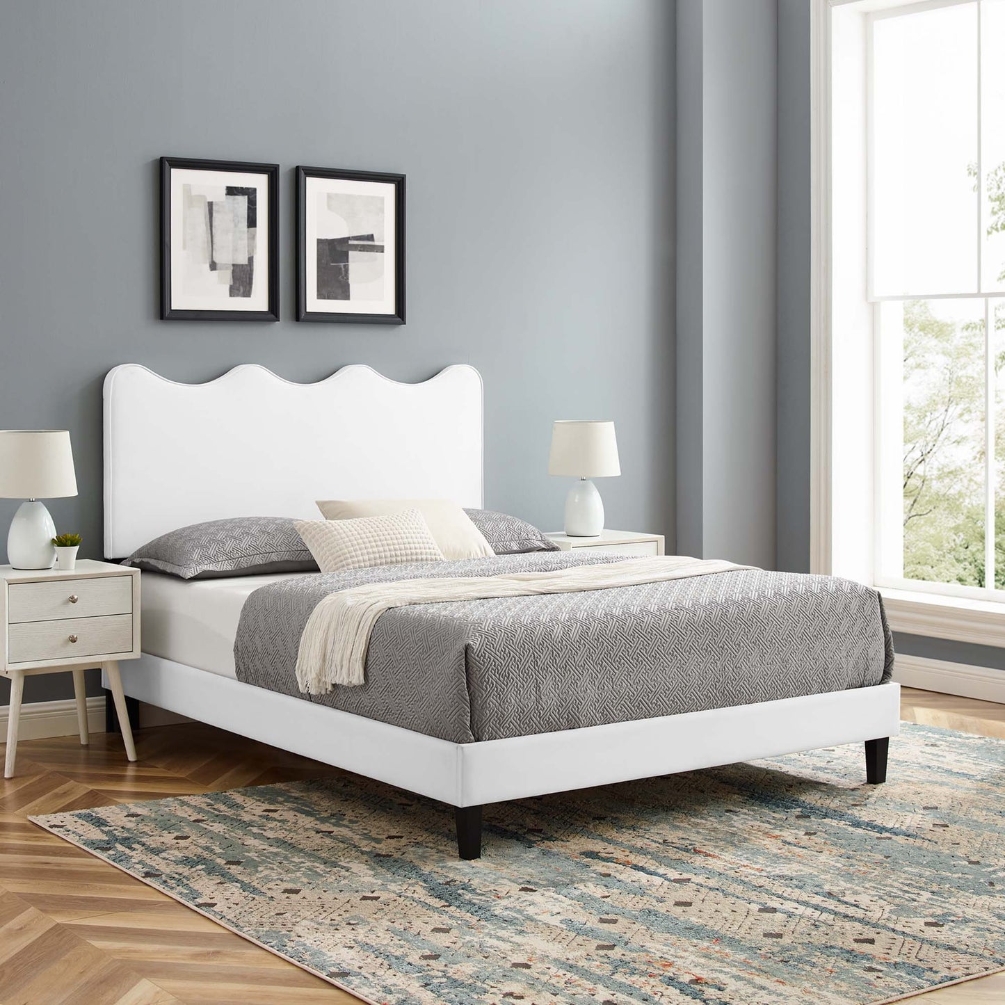 Current Performance Velvet Twin Platform Bed by Modway MOD-6729-WHI