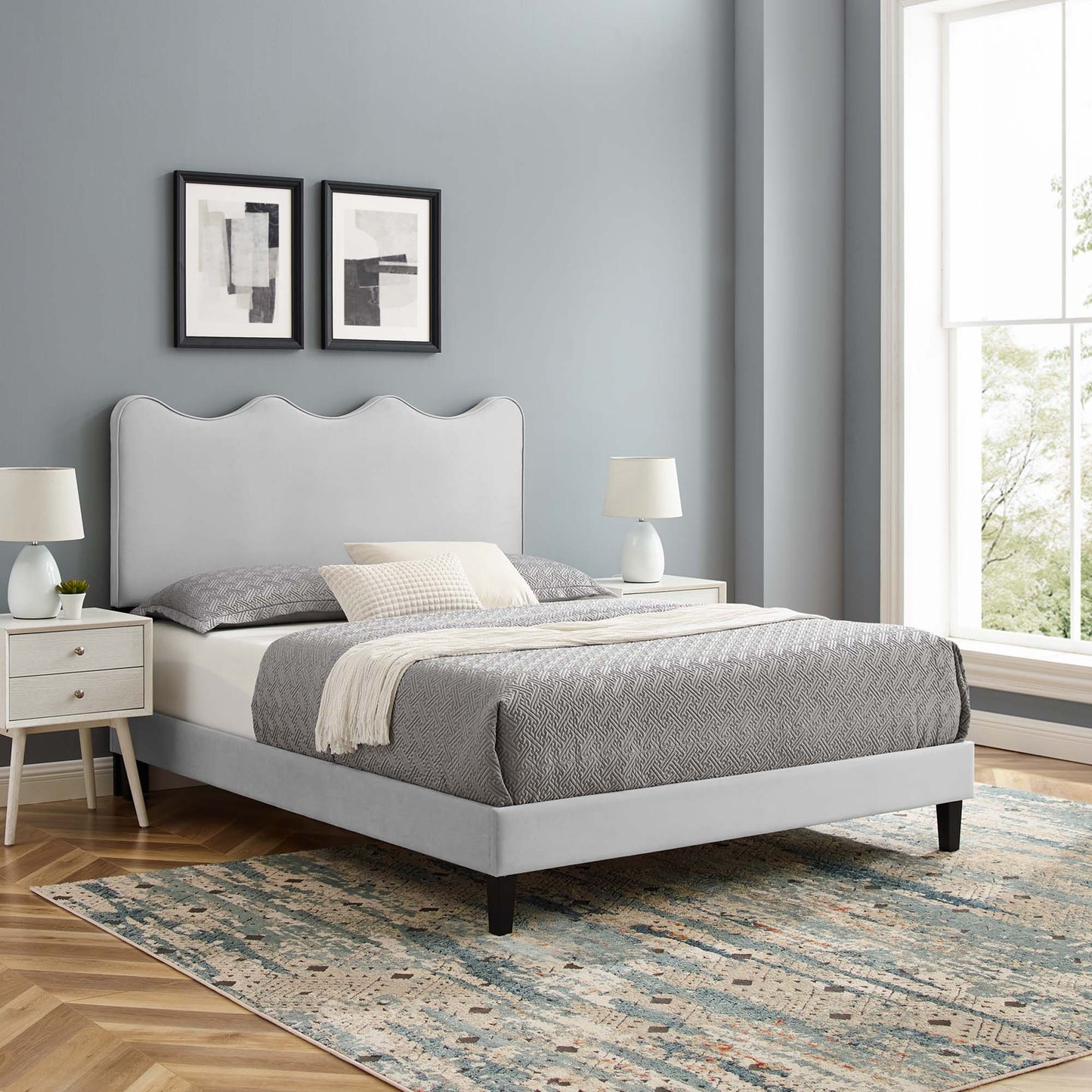 Current Performance Velvet Full Platform Bed by Modway
