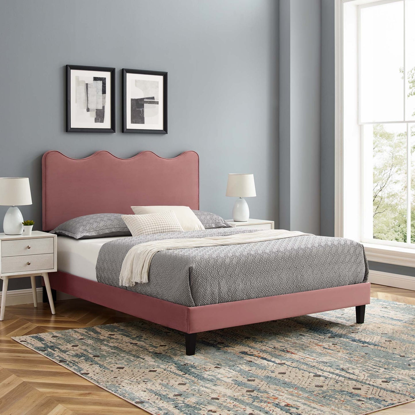 Current Performance Velvet Queen Platform Bed by Modway MOD-6735-DUS