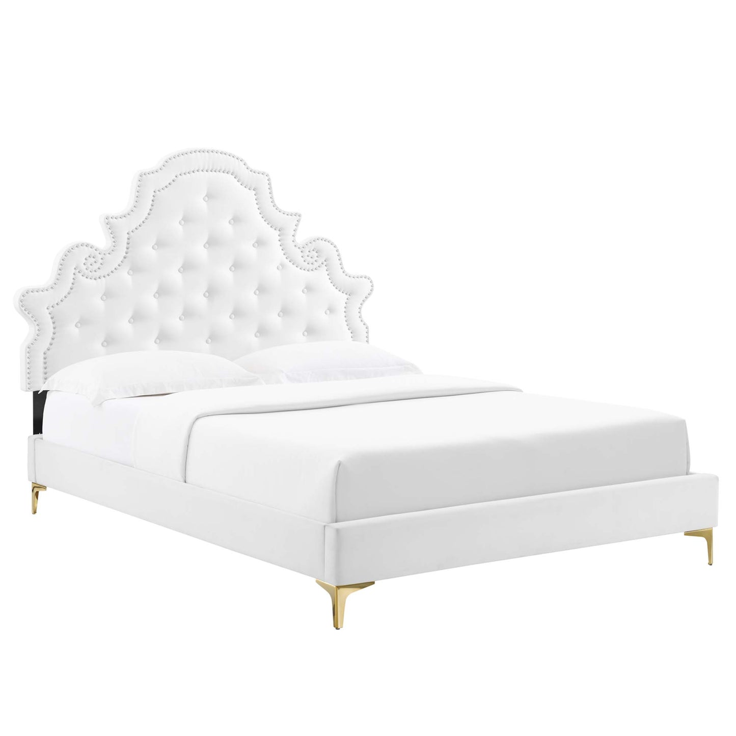 Gwyneth Tufted Performance Velvet Queen Platform Bed by Modway MOD-6751-WHI