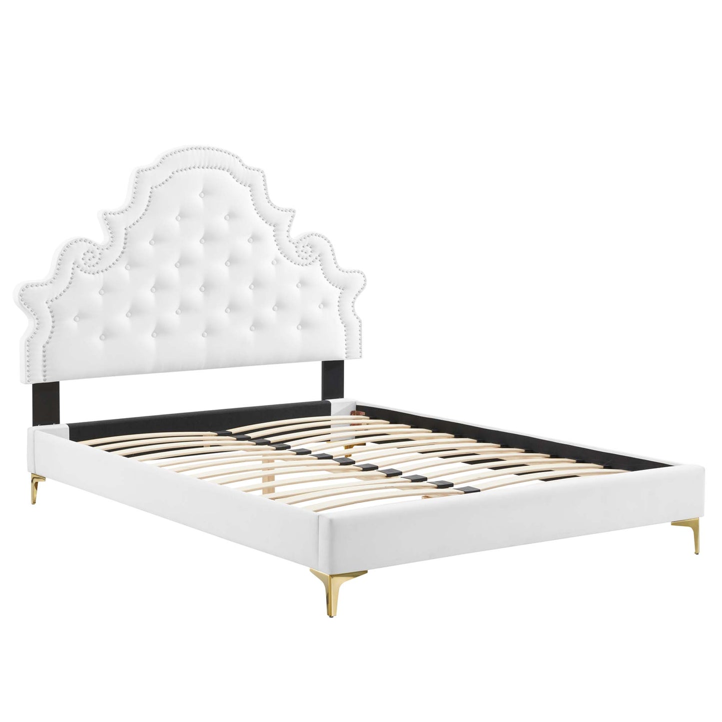 Gwyneth Tufted Performance Velvet Queen Platform Bed by Modway MOD-6751-WHI