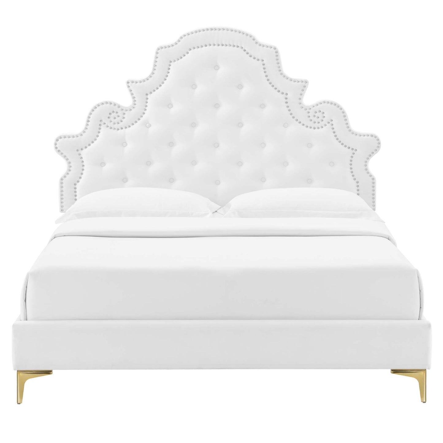Gwyneth Tufted Performance Velvet Queen Platform Bed by Modway MOD-6751-WHI