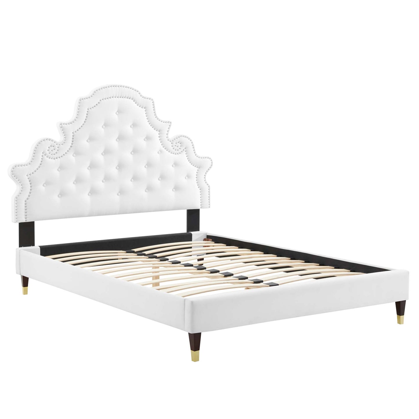 Gwyneth Tufted Performance Velvet Queen Platform Bed by Modway MOD-6752-WHI