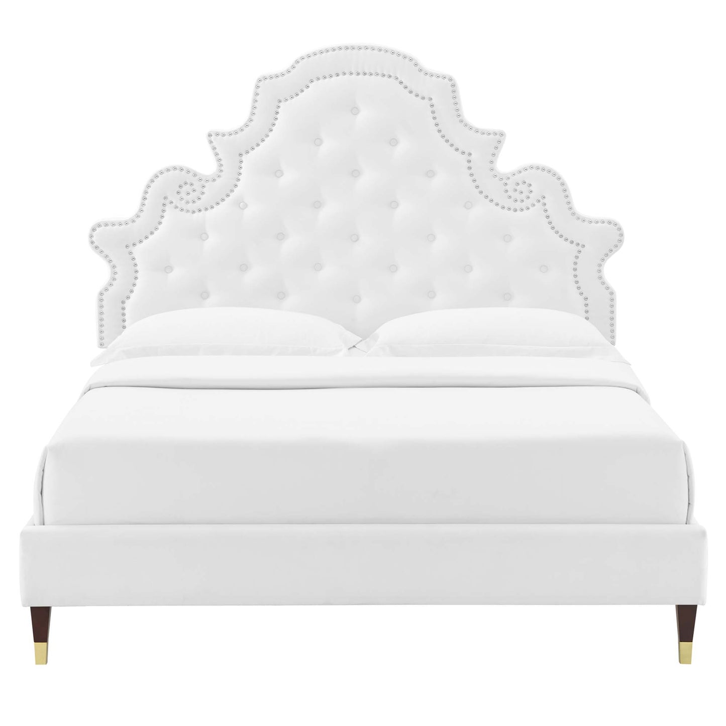 Gwyneth Tufted Performance Velvet Queen Platform Bed by Modway MOD-6752-WHI