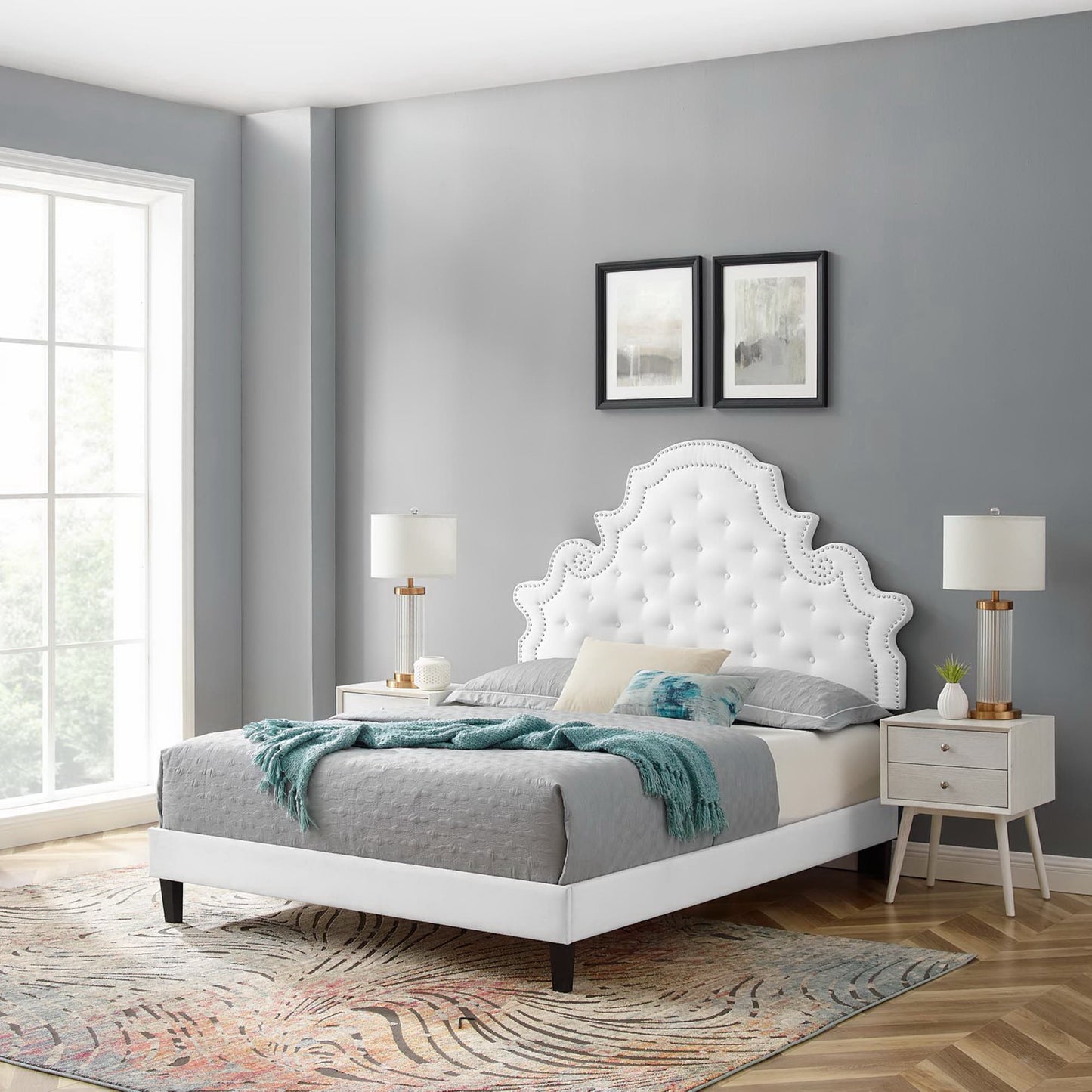 Gwyneth Tufted Performance Velvet Queen Platform Bed by Modway