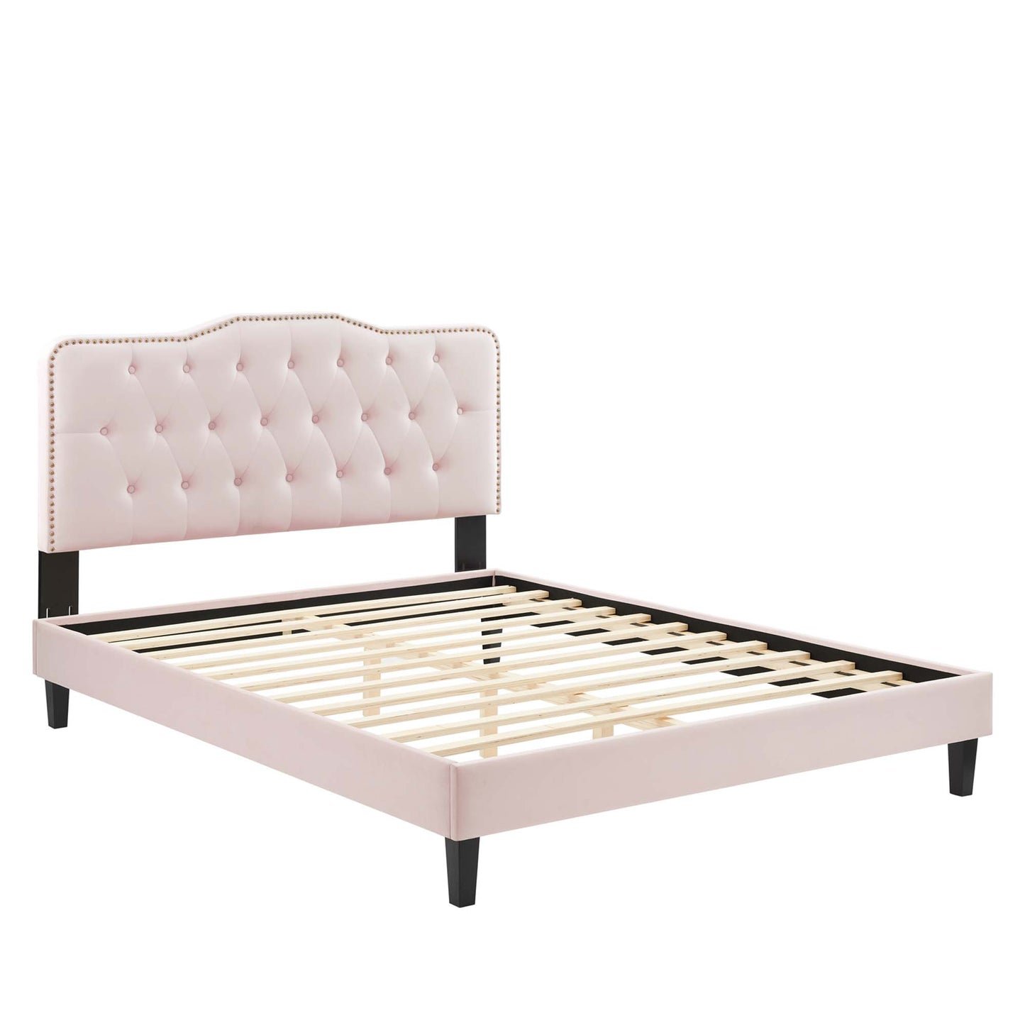 Amber Performance Velvet Queen Platform Bed by Modway MOD-6777-PNK