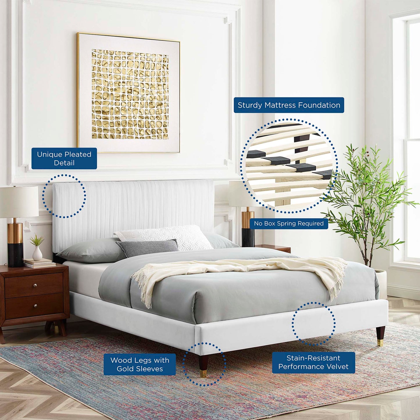 Peyton Performance Velvet Full Platform Bed by Modway