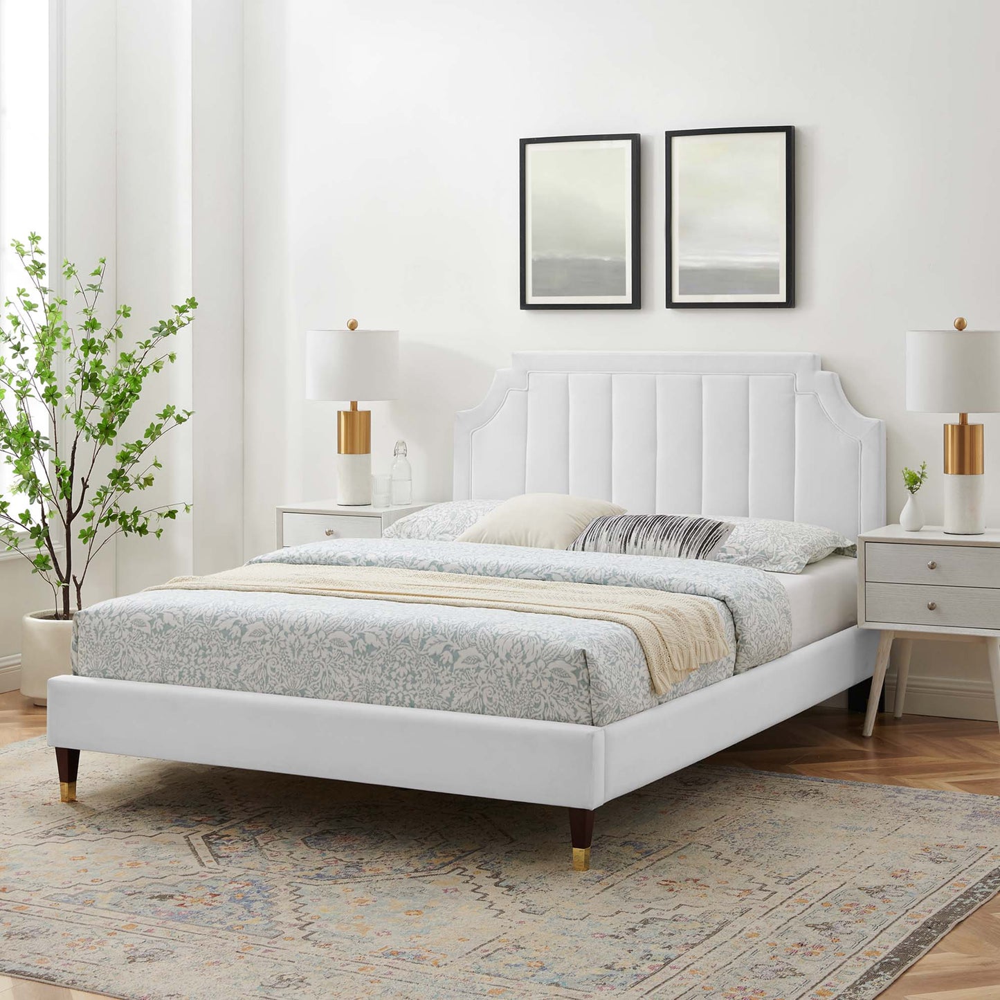 Sienna Performance Velvet Full Platform Bed by Modway