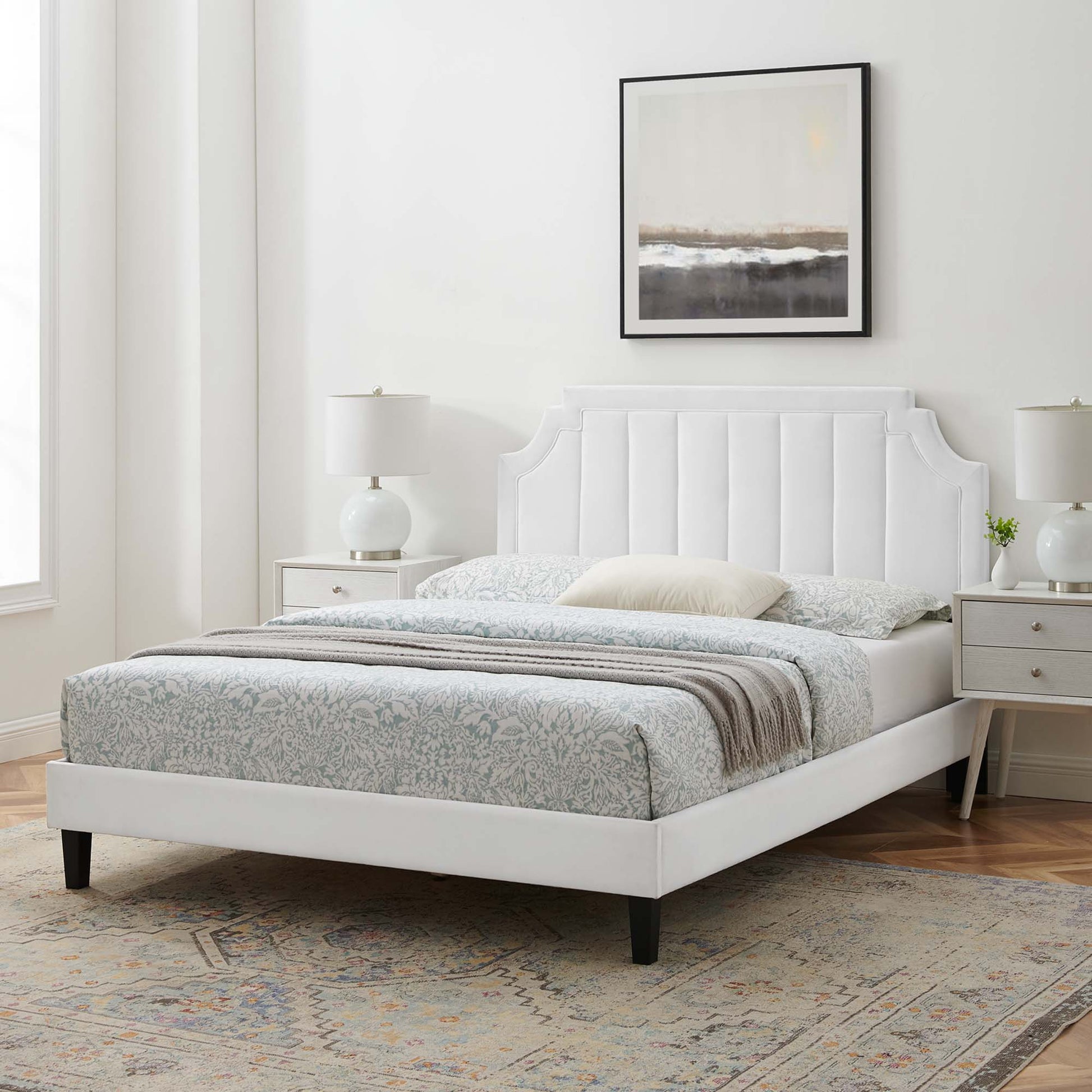 Sienna Performance Velvet King Platform Bed by Modway
