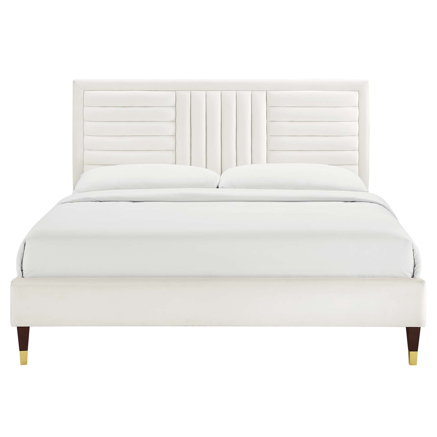 Sofia Channel Tufted Performance Velvet Queen Platform Bed by Modway