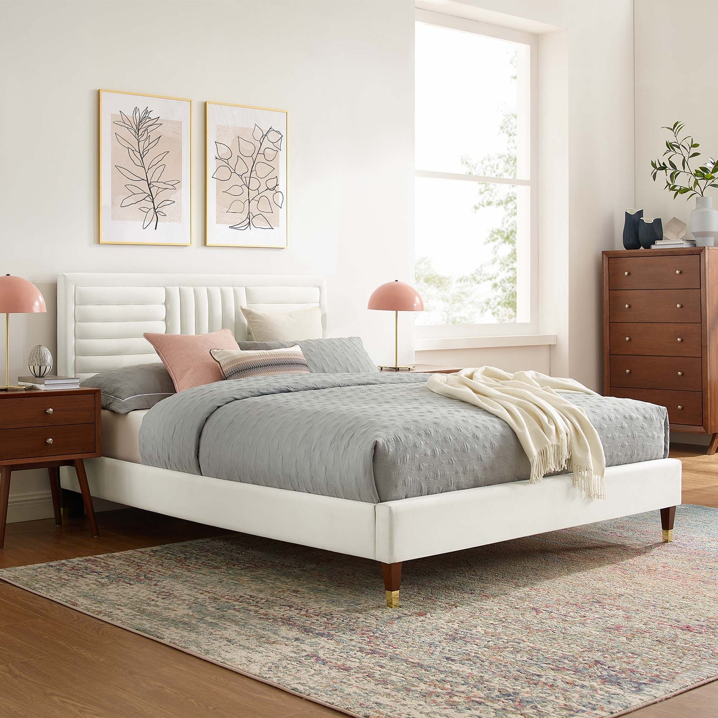 Sofia Channel Tufted Performance Velvet Queen Platform Bed by Modway