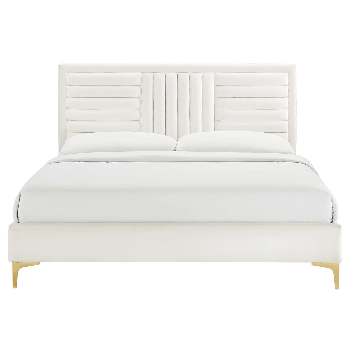 Sofia Channel Tufted Performance Velvet Queen Platform Bed by Modway
