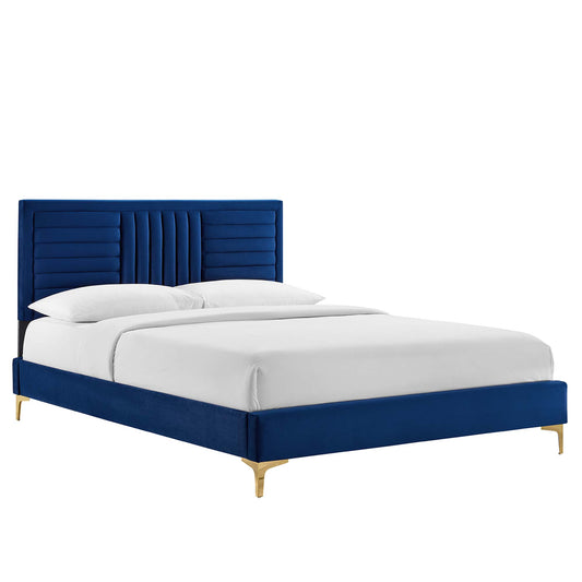 Sofia Channel Tufted Performance Velvet Full Platform Bed by Modway