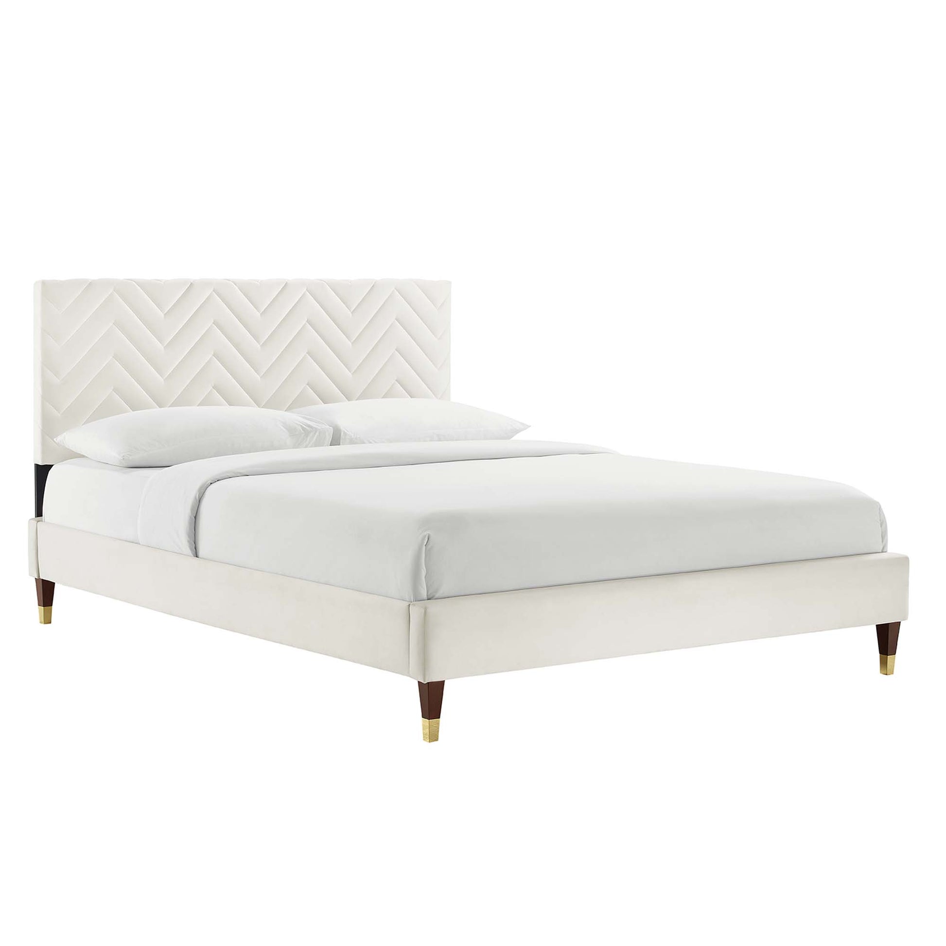 Leah Chevron Tufted Performance Velvet Full Platform Bed by Modway