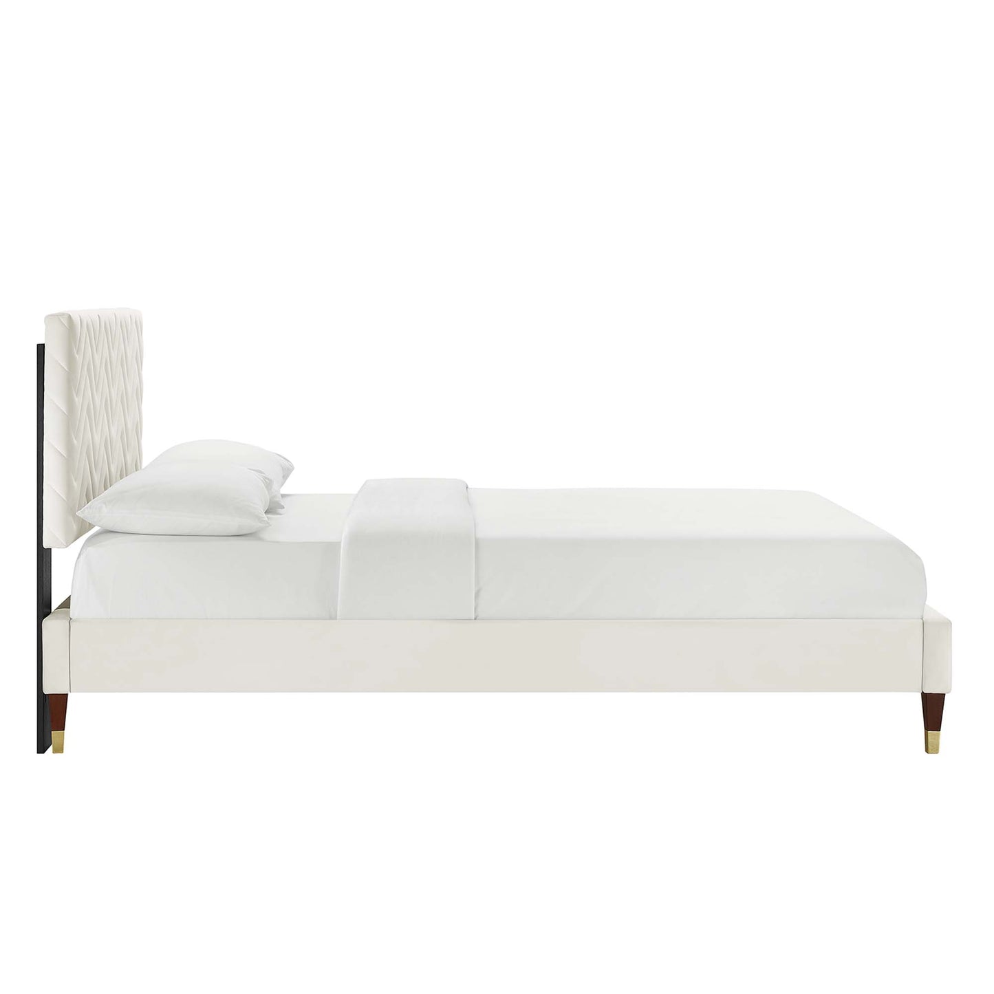 Leah Chevron Tufted Performance Velvet Full Platform Bed by Modway