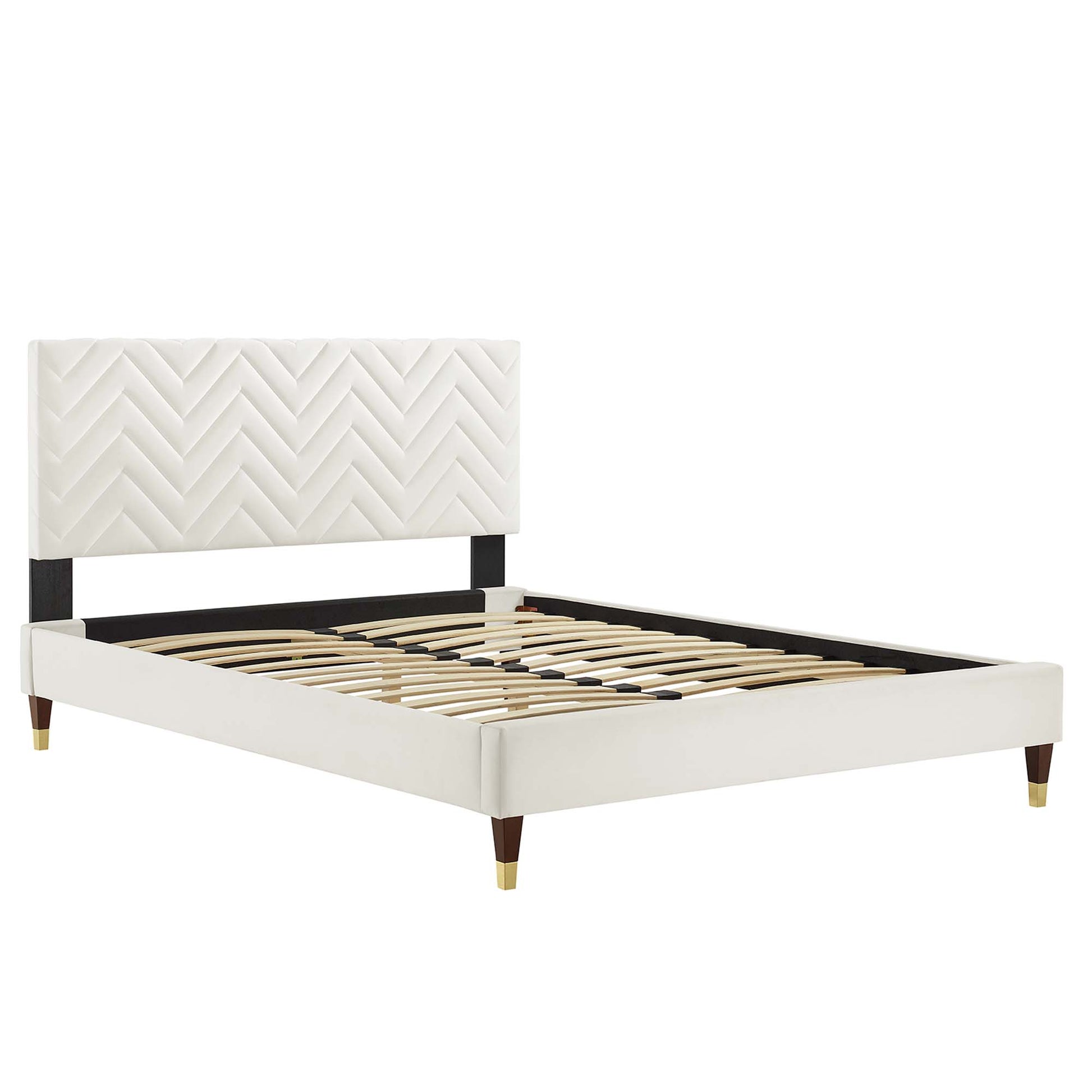Leah Chevron Tufted Performance Velvet Full Platform Bed by Modway