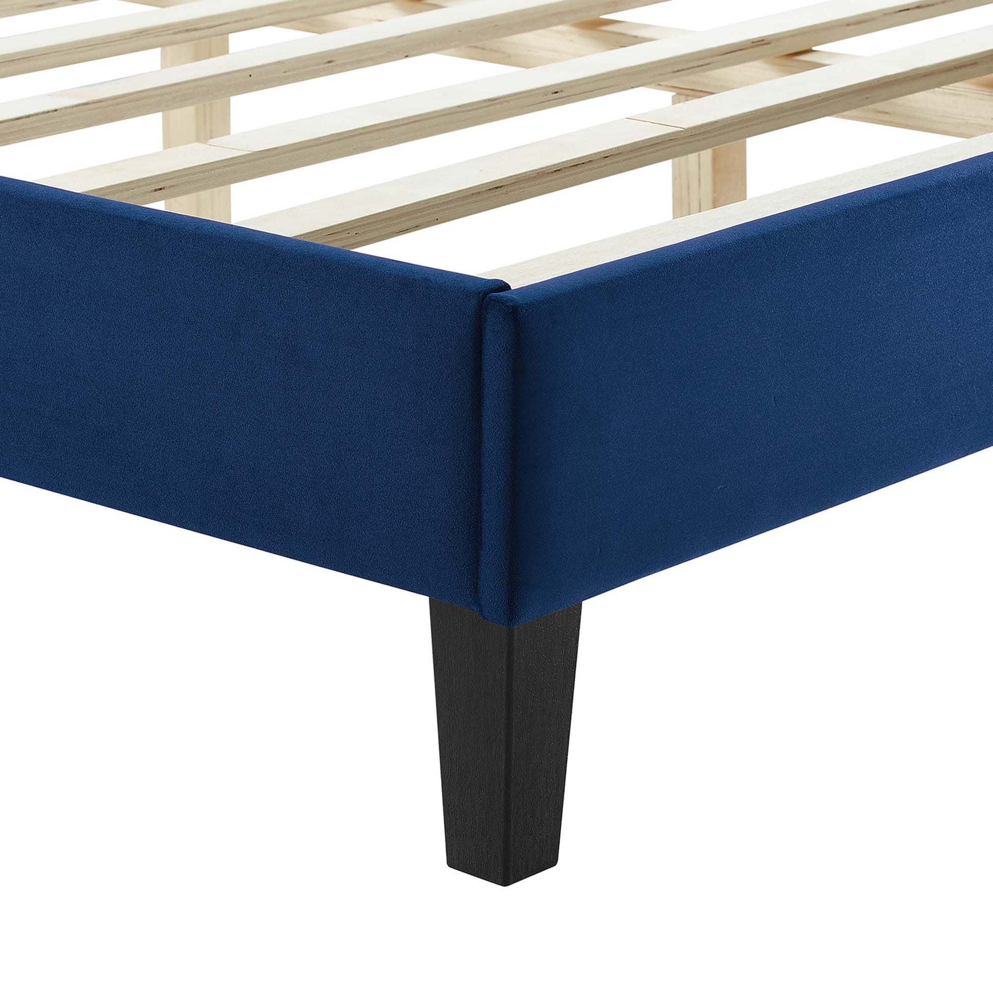 Sofia Tapered Wood Leg Channel Tufted Performance Velvet Full Platform Bed by Modway