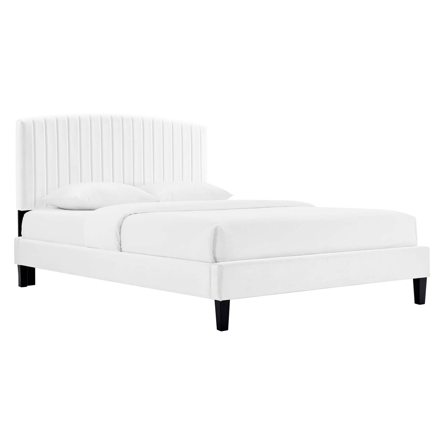 Alessi Performance Velvet Twin Platform Bed by Modway MOD-7041-WHI