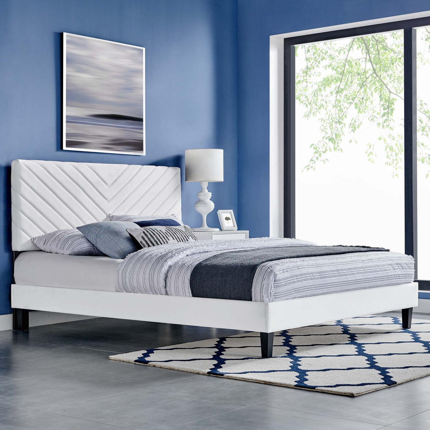 Roxanne Performance Velvet King Platform Bed by Modway