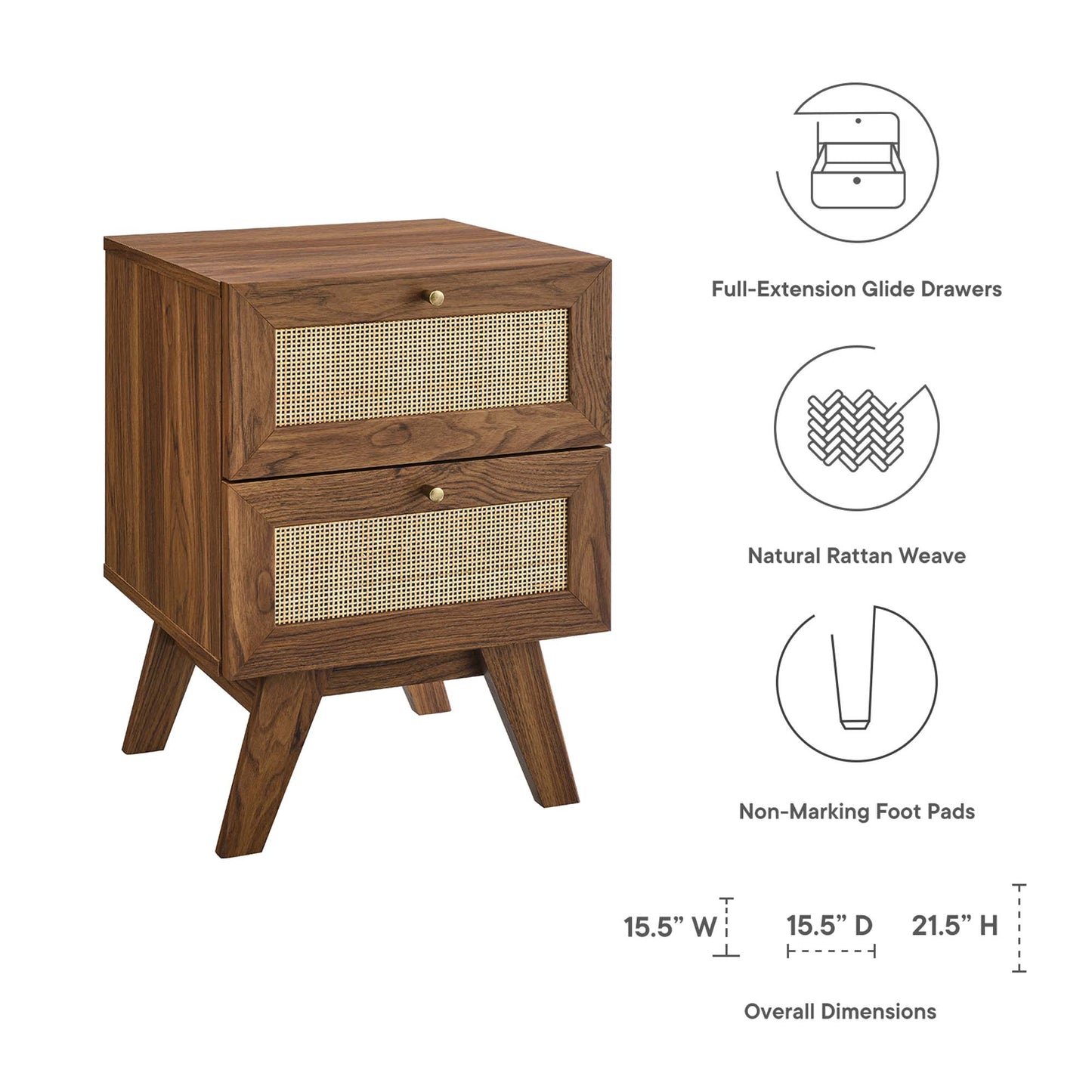 Soma 2-Drawer Nightstand by Modway MOD-7050-WAL