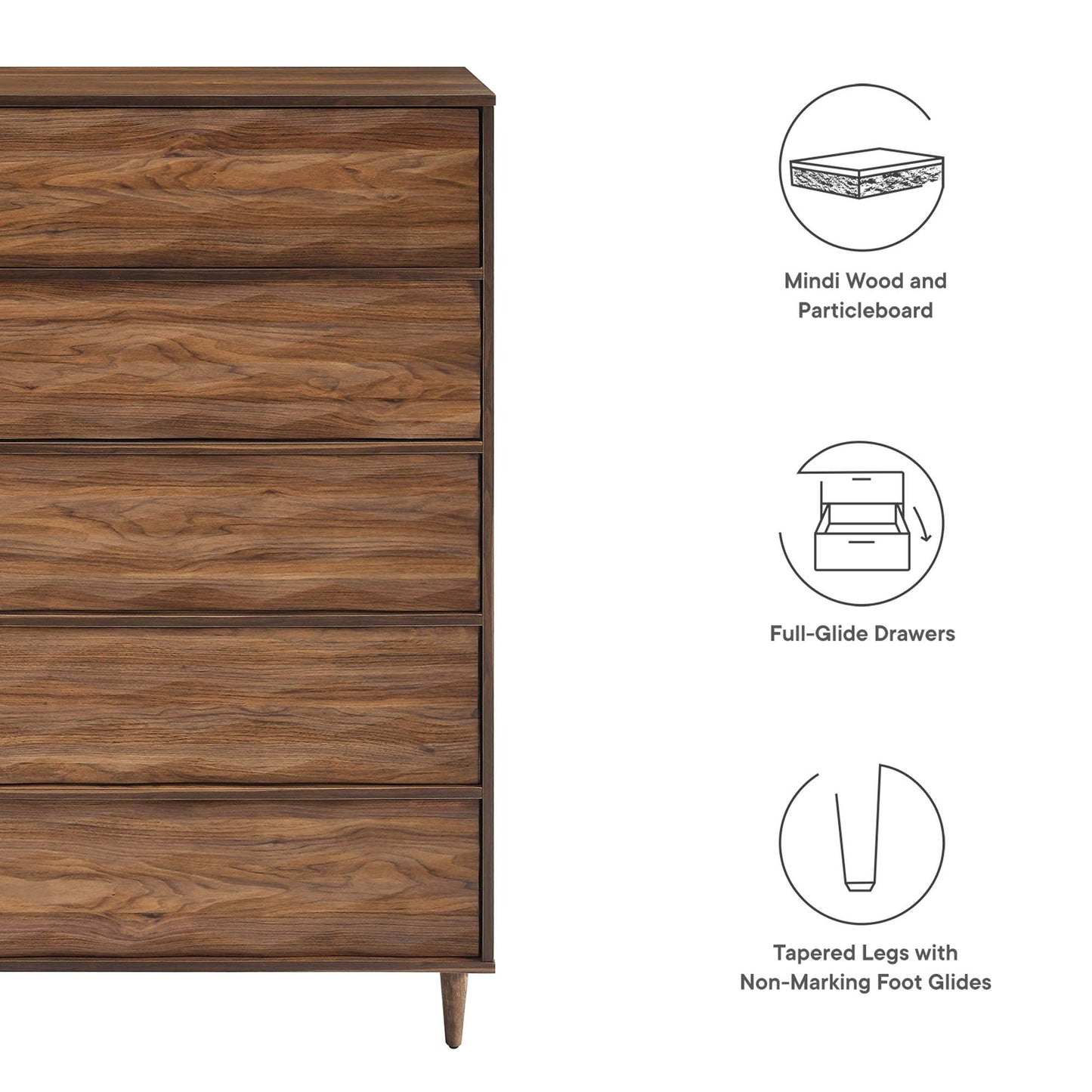 Vespera 5-Drawer Chest by Modway MOD-7082-WAL