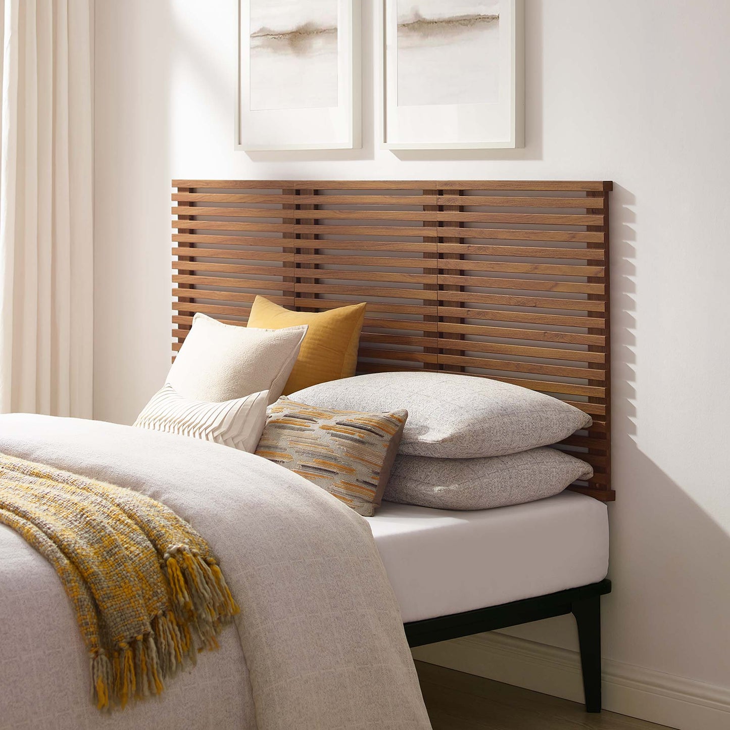 Render Wall Mount Headboard and Modern Nightstands by Modway