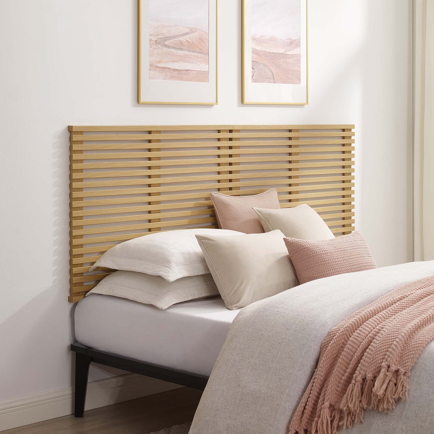 Render Wall Mount Headboard and Modern Nightstands by Modway