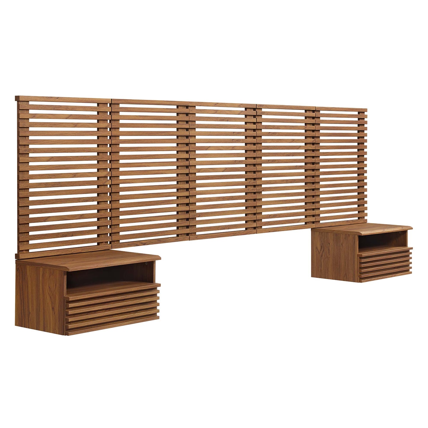 Render Wall Mount Headboard and Modern Nightstands by Modway