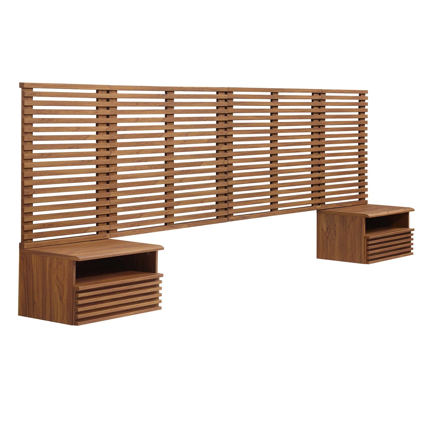 Render Wall Mount Headboard and Modern Nightstands by Modway