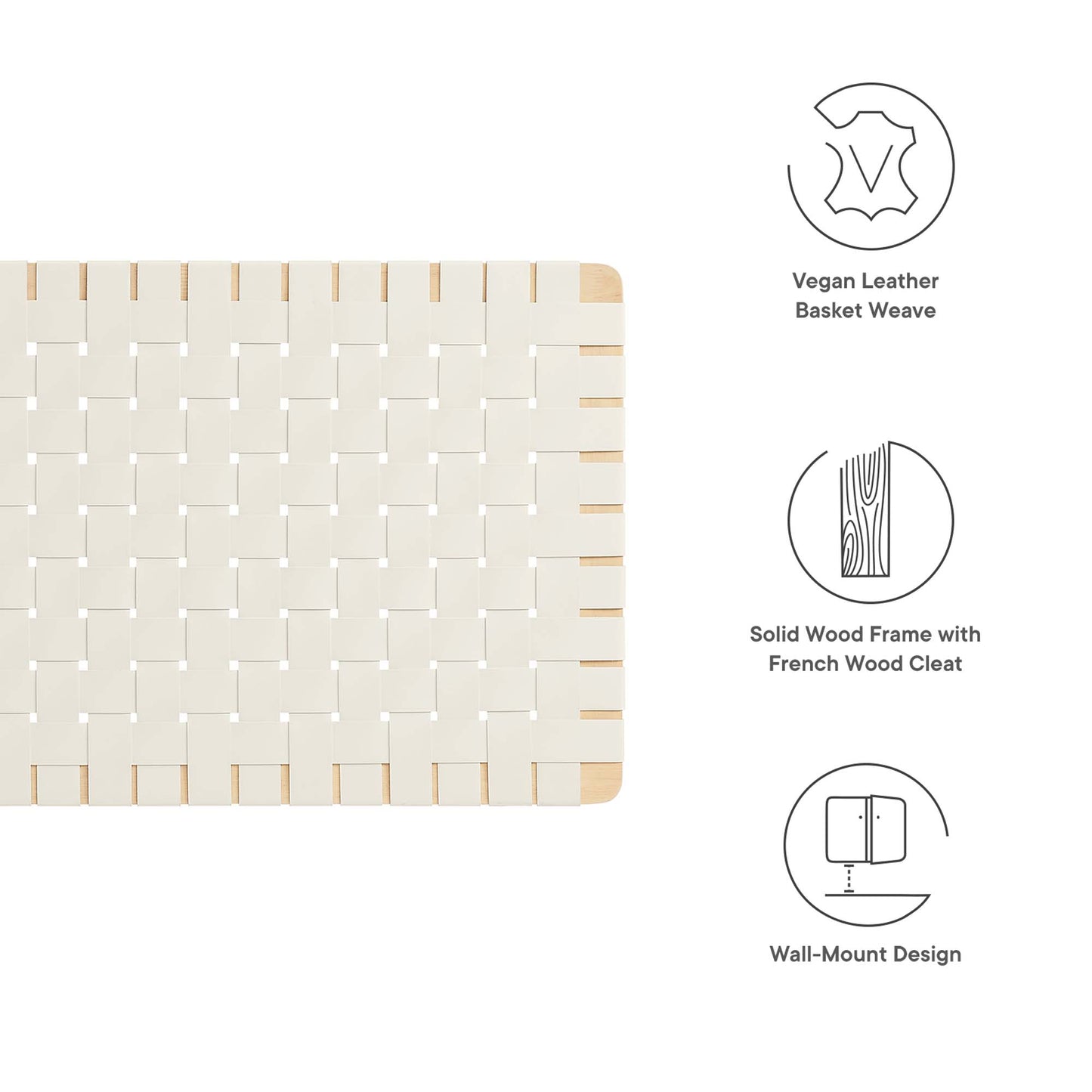 Sparta Weave Vegan Leather Headboard by Modway - Full, King, Queen, Twin Options