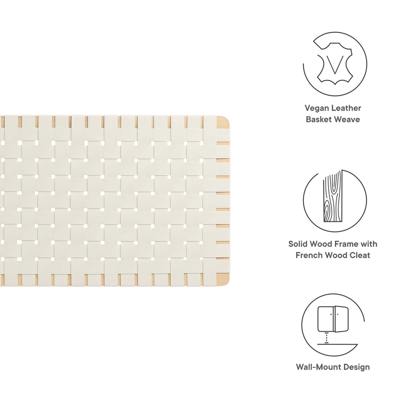 Sparta Weave Vegan Leather Headboard by Modway - Full, King, Queen, Twin Options