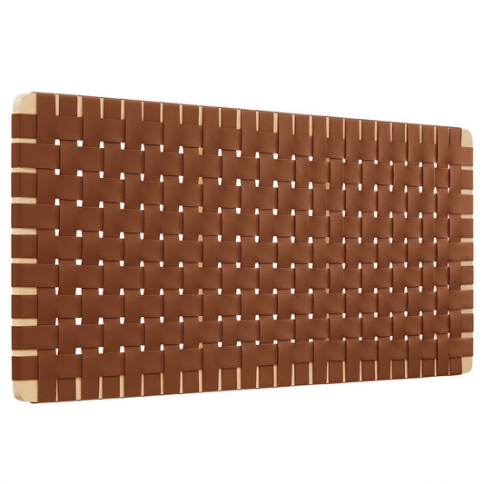 Sparta Weave Vegan Leather Full Headboard by Modway Natural Brown MOD-7122-NAT-BRN