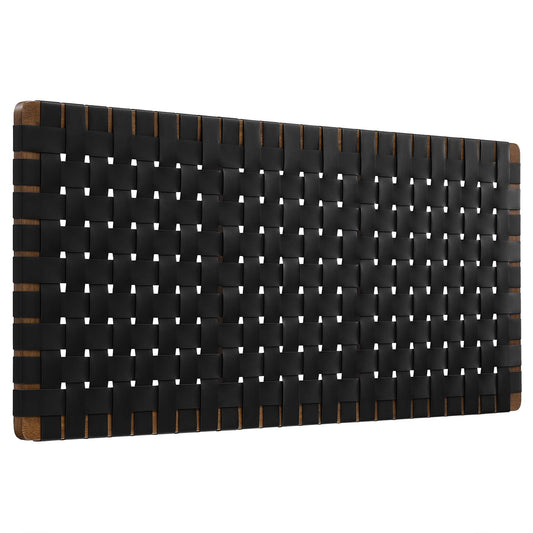 Sparta Weave Vegan Leather Full Headboard by Modway Walnut Black MOD-7122-WAL-BLK