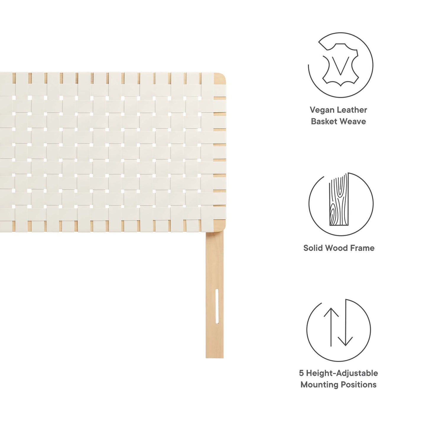 Sparta Weave Vegan Leather Headboard by Modway - Full, King, Queen, Twin Options