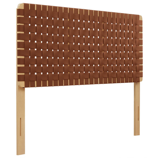 Sparta Weave Vegan Leather Full Headboard by Modway Natural Brown MOD-7123-NAT-BRN