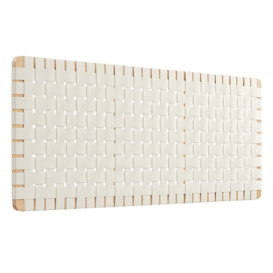 Sparta Weave Wall-Mount Vegan Leather Queen Headboard by Modway Natural Beige MOD-7124-NAT-BEI