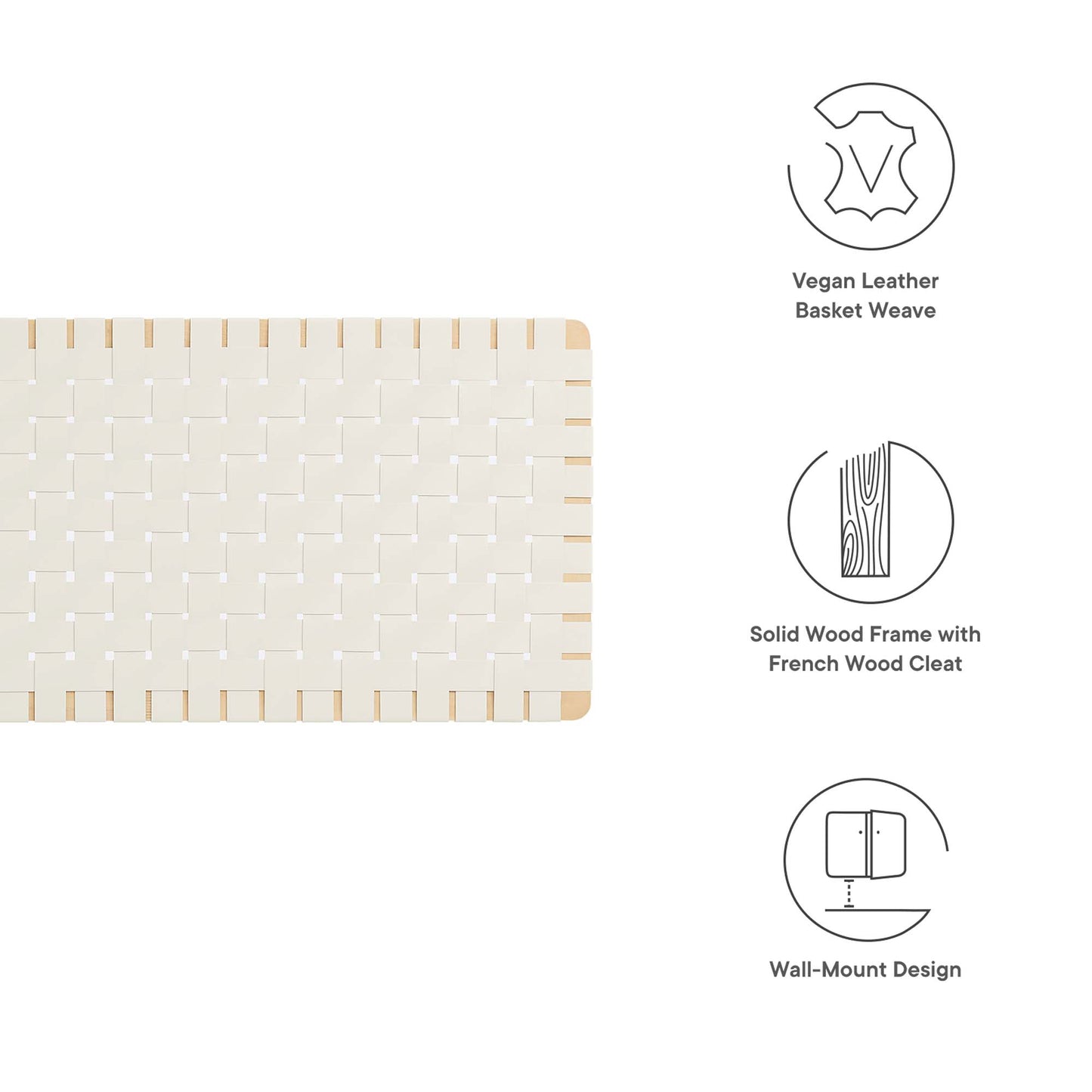 Sparta Weave Vegan Leather Headboard by Modway - Full, King, Queen, Twin Options