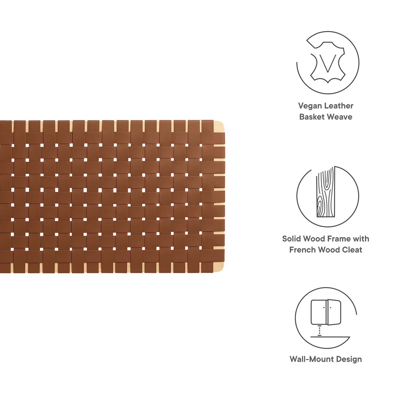 Sparta Weave Vegan Leather Headboard by Modway - Full, King, Queen, Twin Options