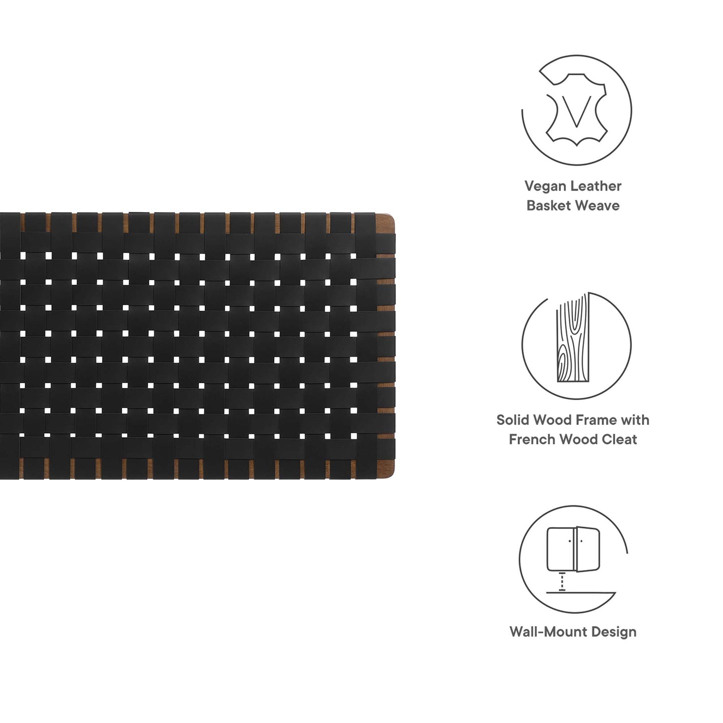 Sparta Weave Vegan Leather Headboard by Modway - Full, King, Queen, Twin Options