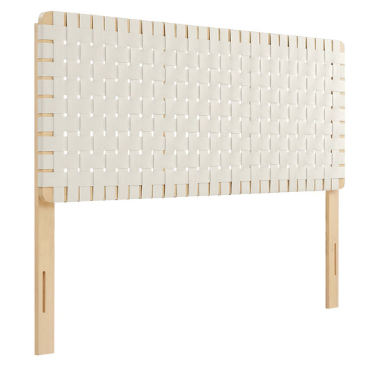 Sparta Weave Vegan Leather Queen Headboard by Modway Natural Beige MOD-7125-NAT-BEI