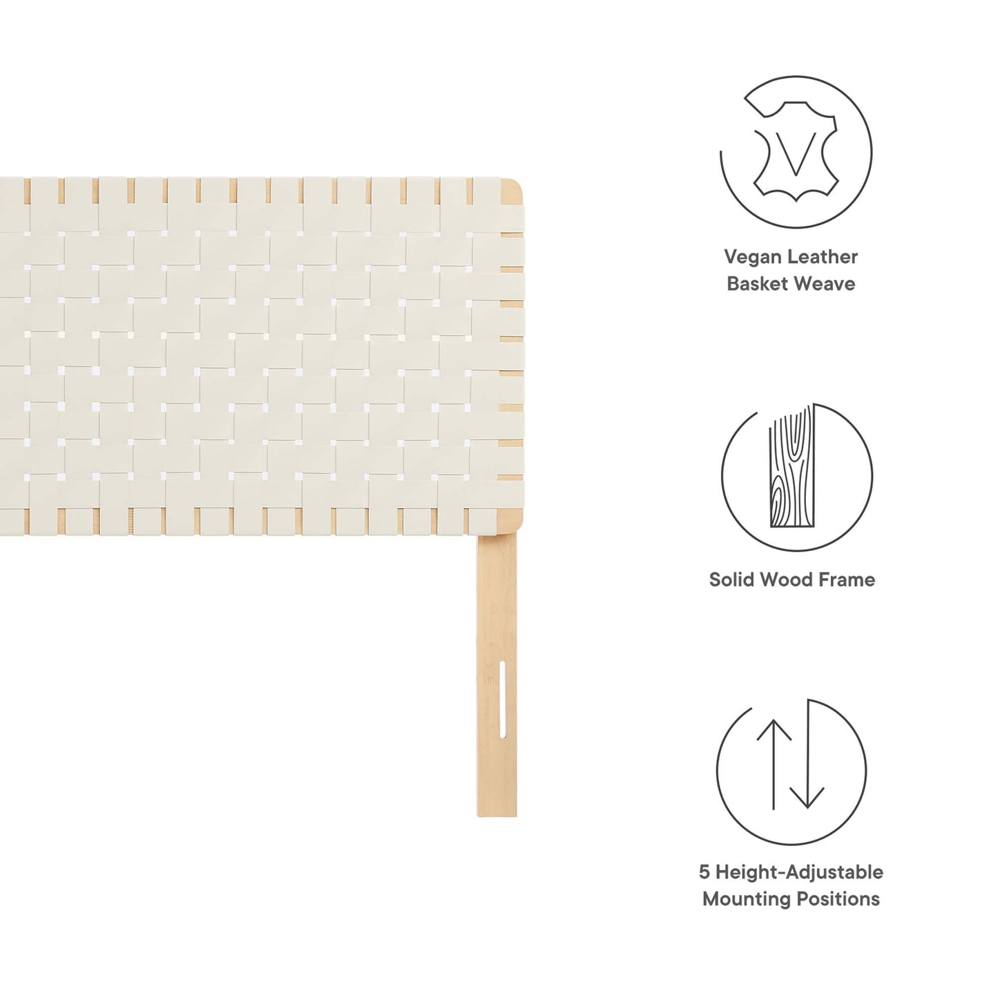 Sparta Weave Vegan Leather Headboard by Modway - Full, King, Queen, Twin Options