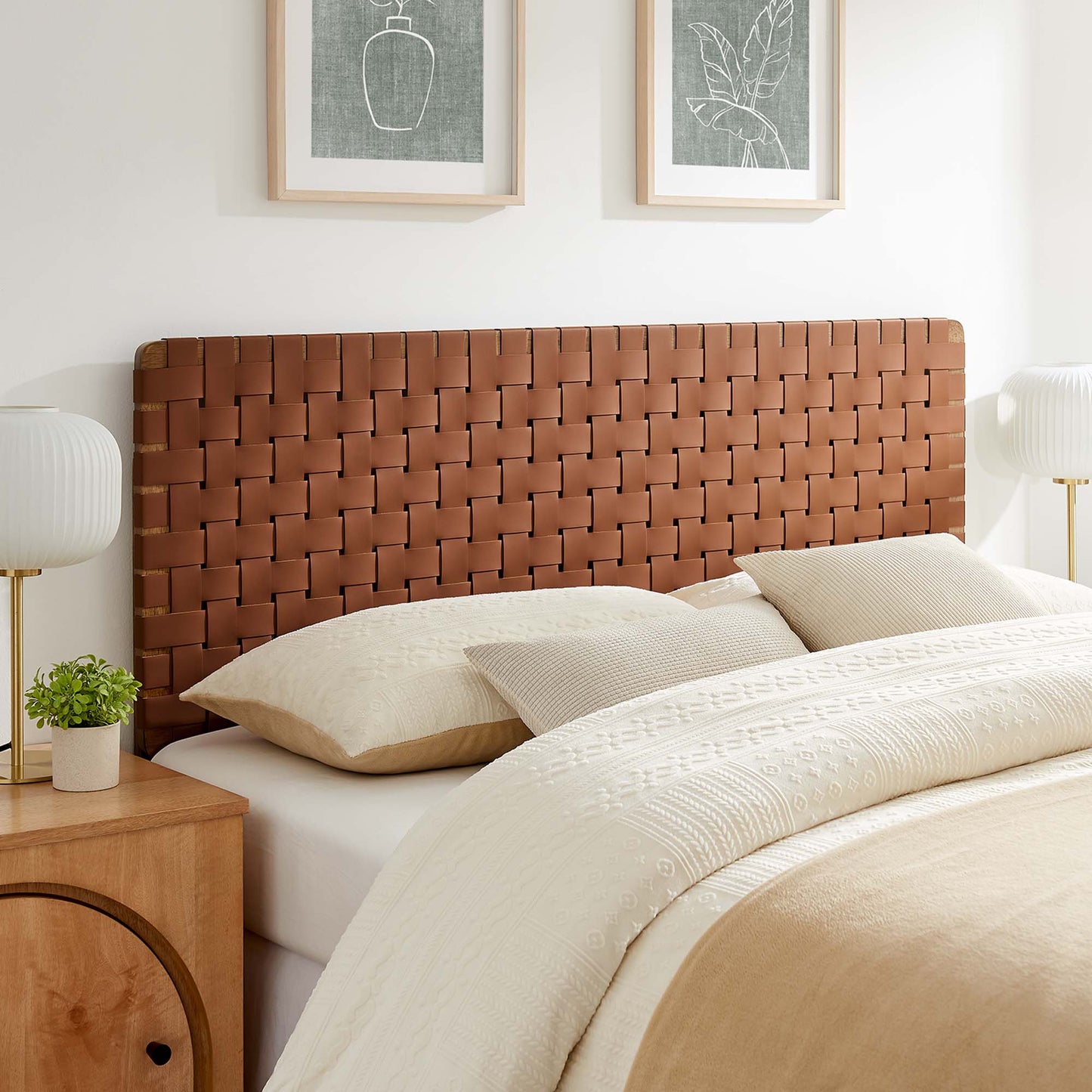 Sparta Weave Vegan Leather Headboard by Modway - Full, King, Queen, Twin Options