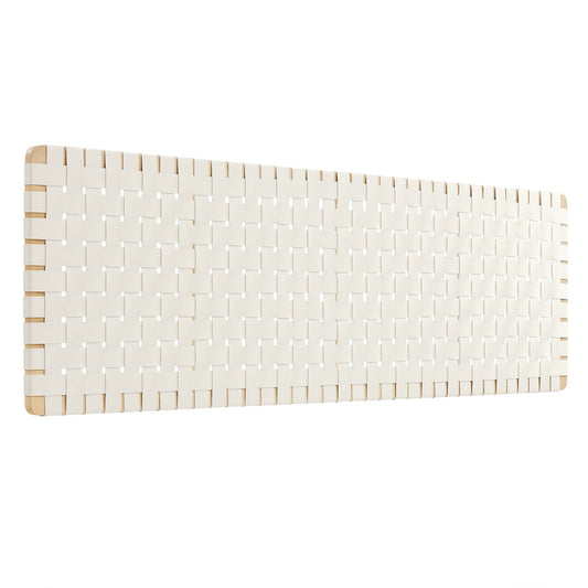 Sparta Weave Wall-Mount Vegan Leather King Headboard by Modway Natural Beige MOD-7126-NAT-BEI