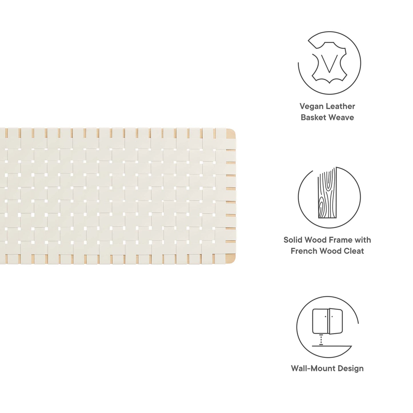 Sparta Weave Vegan Leather Headboard by Modway - Full, King, Queen, Twin Options