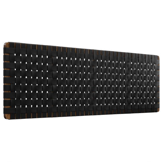 Sparta Weave Wall-Mount Vegan Leather King Headboard by Modway Walnut Black MOD-7126-WAL-BLK
