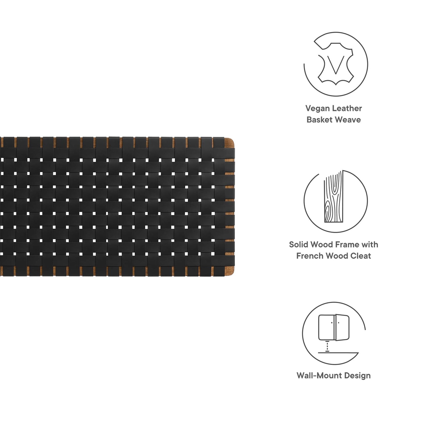 Sparta Weave Vegan Leather Headboard by Modway - Full, King, Queen, Twin Options