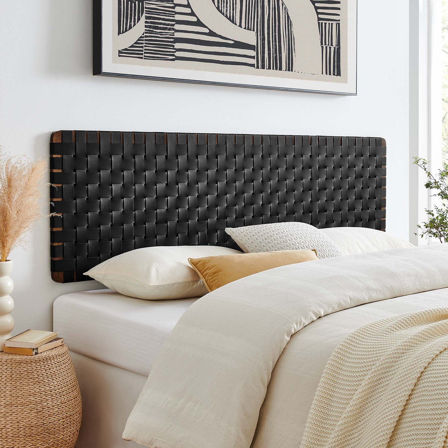 Sparta Weave Vegan Leather Headboard by Modway - Full, King, Queen, Twin Options