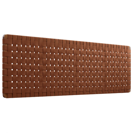Sparta Weave Wall-Mount Vegan Leather King Headboard by Modway Walnut Brown MOD-7126-WAL-BRN