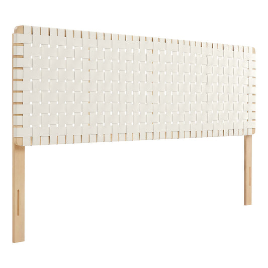 Sparta Weave Vegan Leather King Headboard by Modway Natural Beige MOD-7127-NAT-BEI