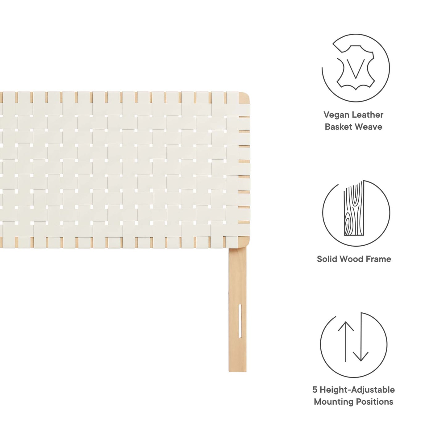 Sparta Weave Vegan Leather Headboard by Modway - Full, King, Queen, Twin Options